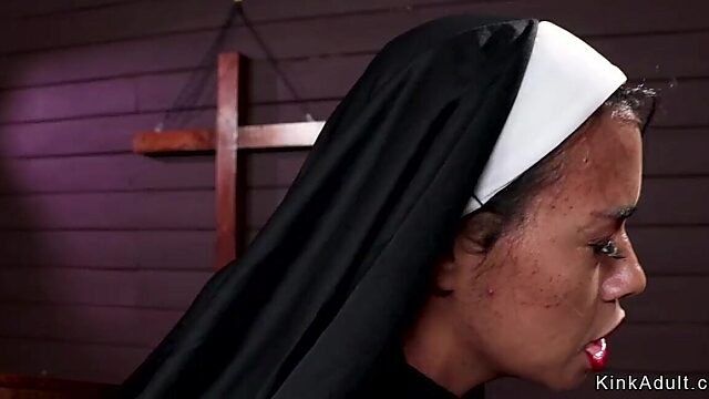 Lesbian nun's massive butt takes Asian anal pounding