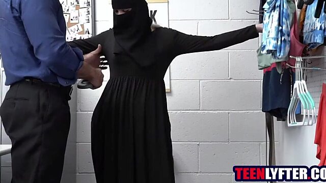 Muslim shoplifter brutally fucked in rough sex video