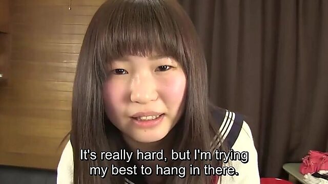 Solo Japanese Schoolgirl in Desperate Pee Challenge HD