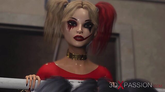 Harley Quinn Dominates Prison Guard with Strapon in Hardcore Lesbian Sex Tape