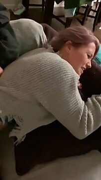 Big ass MILF gets a creampie on the couch!