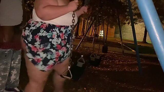 BBW pounded in park by BBC in POV