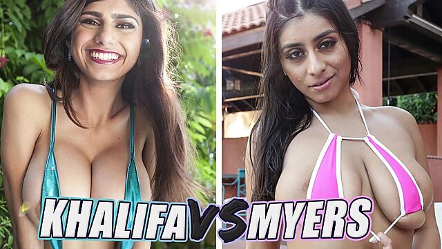 Arab and Latina Babes Mia Khalifa and Violet Myers Battle for Supremacy in Hot Compilation Creampie Scene with Big Ass and Big Tits
