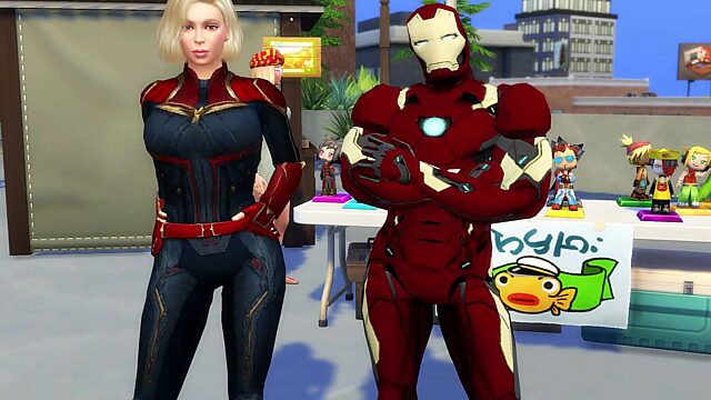 Iron Man Pounds Captain Marvel's Big Tits and Ass in Cosplay Cheating Porno