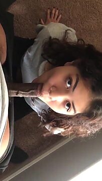 Latina Teen Banging With Mouth Full