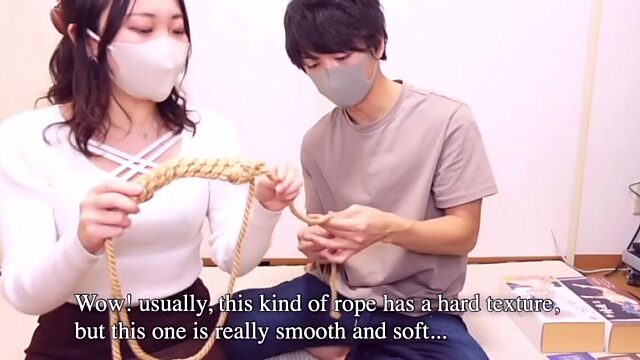 Japanese Shibari Submission - Intense O-face with Bondage Gear