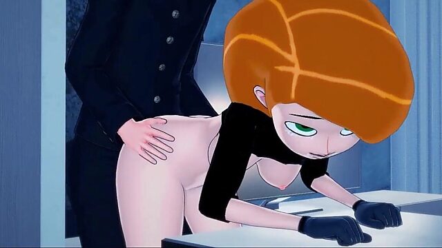 Kim Possible gets facefucked and pounded on a table