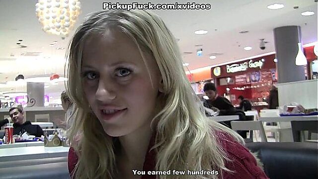 Blonde sluts gobble cock in McDonald's restroom